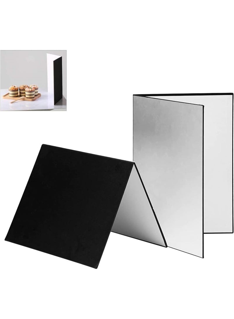 eWINNER 3 in 1 Light Reflector Cardboard Photography Folding Diffuser for glass ceramic jewelry cosmetics Food Product Still Life Photo Shooting Thick Paper Double Sided Board (A3, Silver) - Image 1